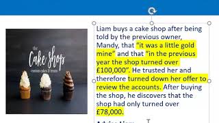 How to apply misrepresentation Liam cupcake scenario [upl. by Barkley]