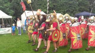 Roman Reenactment at the Amphitheatre in Caerleon Marching In [upl. by Llieno166]