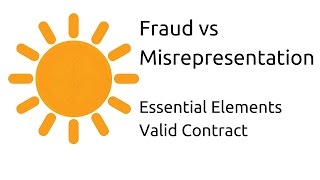 Fraud vs Misrepresentation  Other Essential Elements of a Valid Contract  CA CPT  CS amp CMA [upl. by Accever]